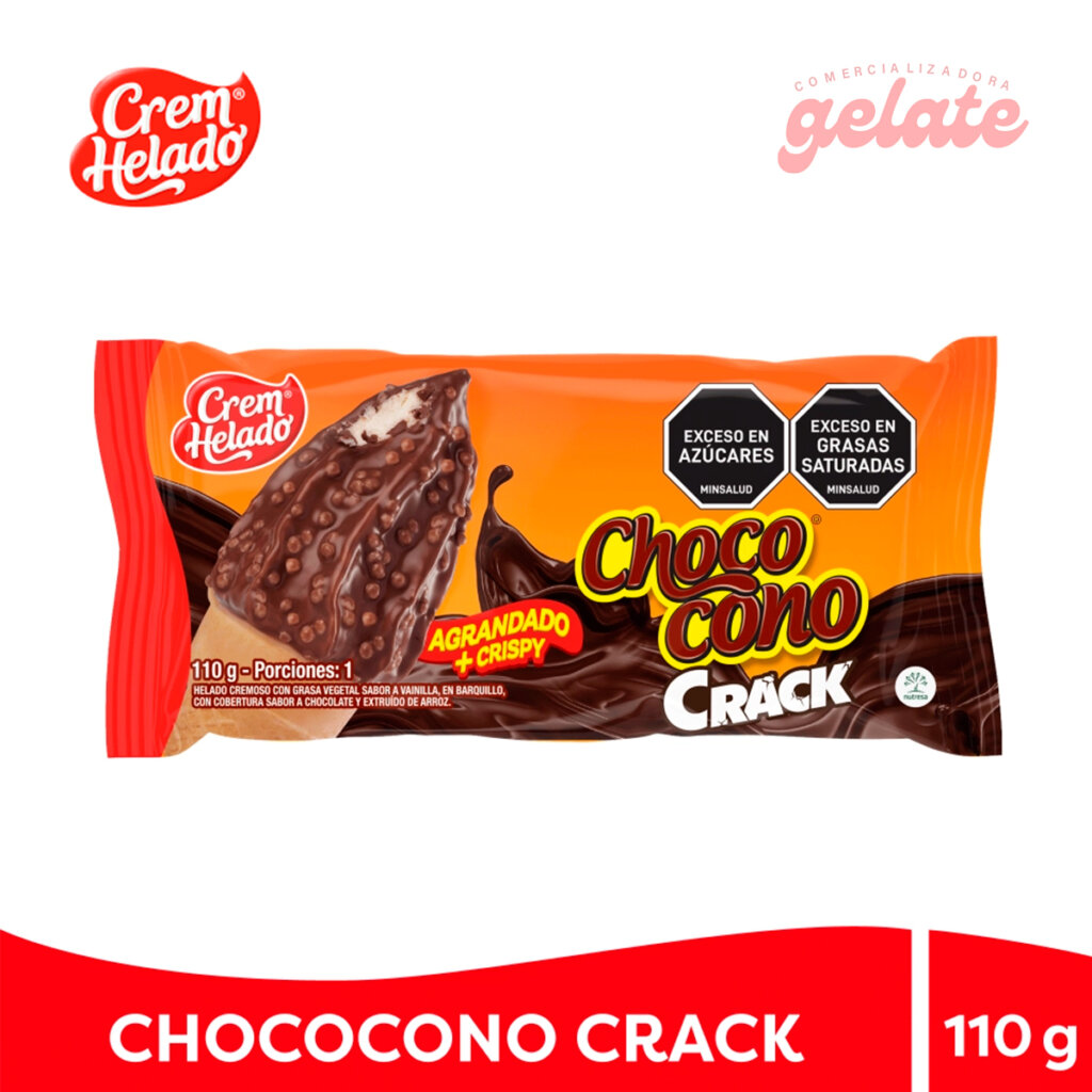 Cono Chococono Crem Helado Crack - Comercializadora Gelate